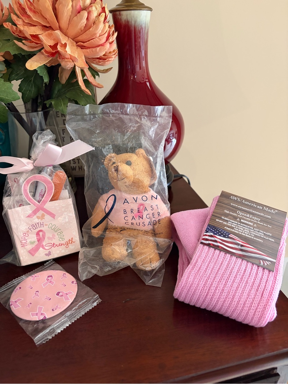 NWT 2001 Avon Breast Cancer Crusade vintage plush teddy bear bundle